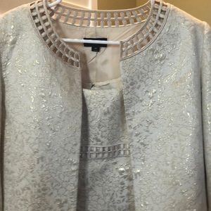 Cream/Gold dress and jacket, 8P, EUC